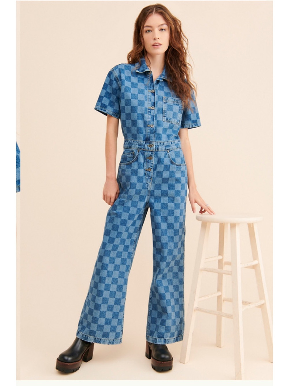 The Ragged Priest Wide Leg Denim Coveralls Jumper Jumpsuit Size XS